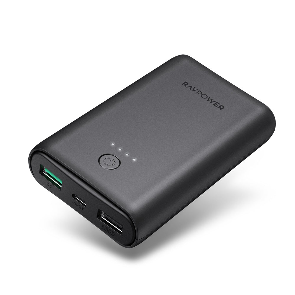 RAVPower RP-PB171 10050mAh QC 18W 2-Port Power Bank - Black RAVPower RP-PB171 10050mAh QC 18W 2-Port Power Bank - Black